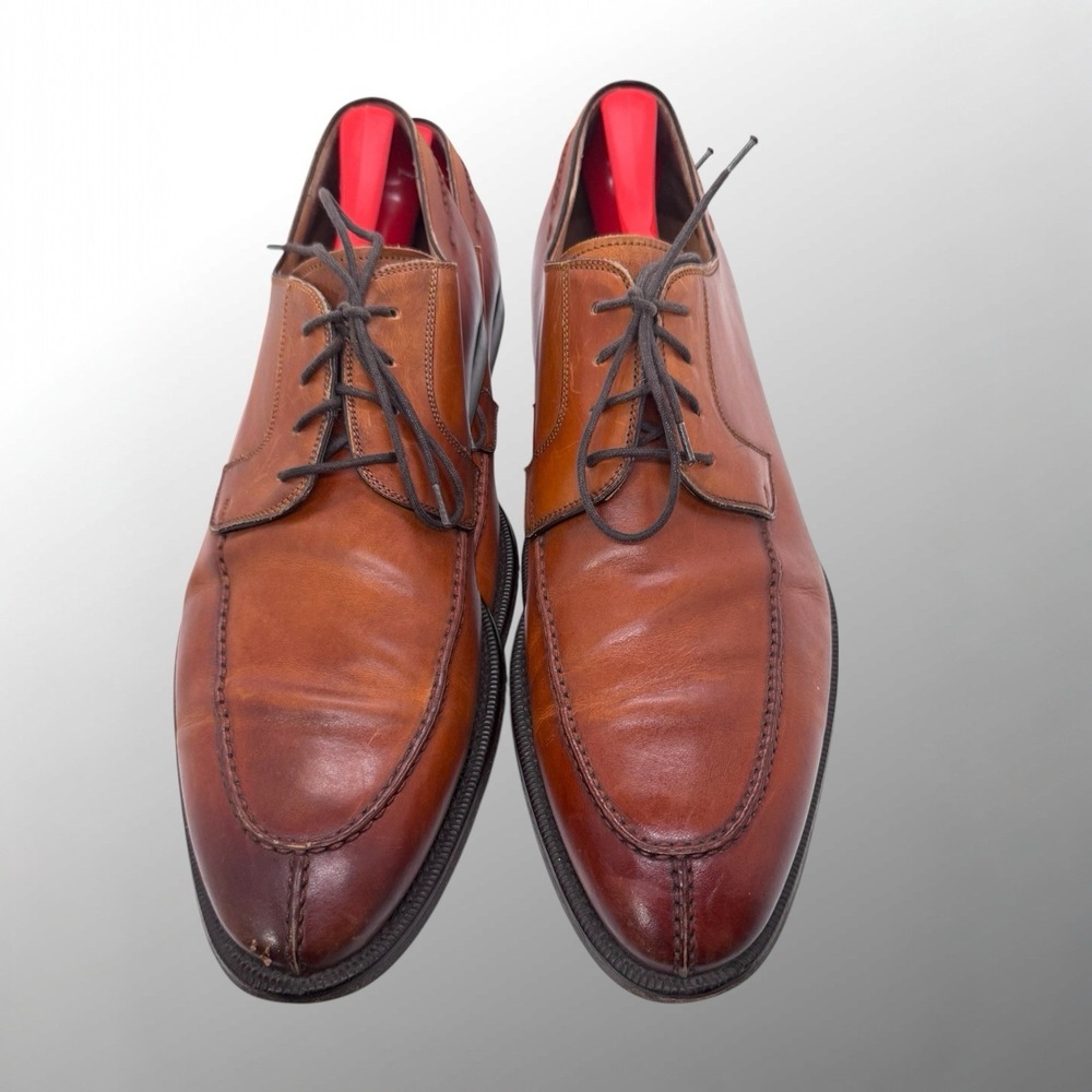 Magnanni Teodoro Derby Shoes Mens 11 Brown Apron Toe Split Toe Spain